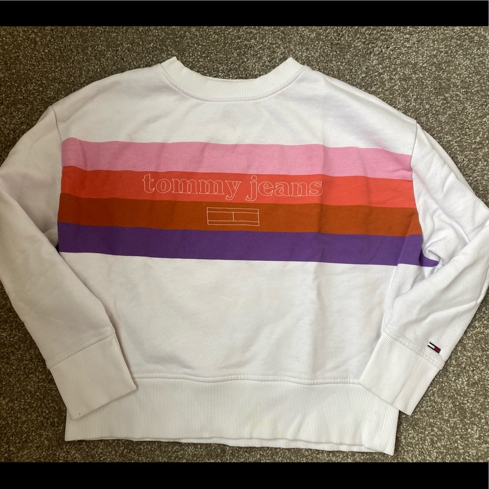TOMMY HILFIGER: White Crew Neck